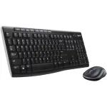 Logitech MK270 Wireless Keyboard and Mouse Bundle – Full-size, Membrane, Black for PC.