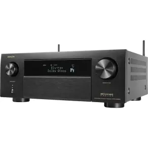 Denon - AVR-X4800H (125W X 9) 9.4-Ch. with HEOS and Dolby Atmos 8K Ultra HD HDR - Black (AVR-X4800H)