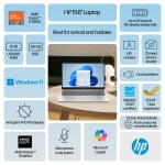 HP 15.6", AMD Ryzen 5 7520U, 8GB RAM, 512GB SSD, Natural Silver