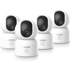 ZOSI 2K Indoor Pan Tilt Security Camera, 4 Pack
