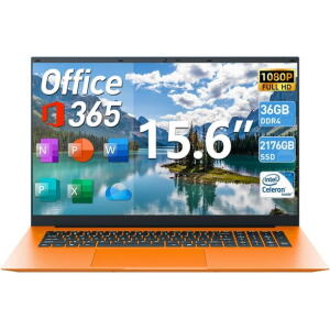 Naclud 15.6" Laptop, Celeron N5095, 36GB RAM, 2.1TB SSD, Win 11, Office 365, Copilot