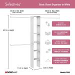 ClosetMaidSelectives 12 in. W White Custom Tower Wall Mount 6-Shelf Wood Closet System (7033)