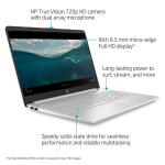 HP 15.6" FHD Laptop, Intel Core i3-1115G4, 8GB RAM, 256GB SSD, Silver, Windows 11 (15-dy2131wm)
