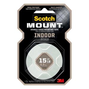 3M 1 in. x 1.52 yds. Permanent Double Sided Indoor Mounting Tape (214DC-SF)