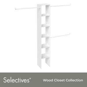 ClosetMaidSelectives 12 in. W White Custom Tower Wall Mount 6-Shelf Wood Closet System (7033)