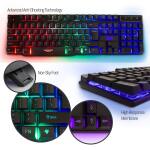 Gaming Keyboard and Mouse and Mouse pad and Gaming Headset, Wired LED RGB Backlight Bundle - 4 in 1 Edition Hornet RX-250