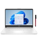 HP Stream 14" Laptop, Celeron N4120, 4GB RAM, 64GB eMMC + 64GB SD Card, Snowflake White, Windows 11 (S Mode)