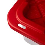 HDX77 Gal. Tough Storage Tote with Wheels in Clear with Red Lid (999-77G-C-HDX-R)