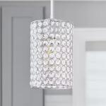 2-1/4 in. Fitter Large Crystal Cylinder Pendant Lamp Shade