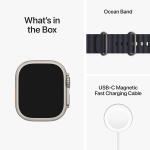 (Renewed) Apple Watch Ultra Titanium Case with Midnight Ocean Band