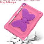 Ambison Case for iPad 9th/8th/7th Generation 10.2 inch with Glass Screen Protector and Rugged Shockproof Protective Cover for Kids (Hot Pink)