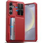ATATOO for Samsung Galaxy S24+ Plus Case with Card Holder 6.7"​ , Red