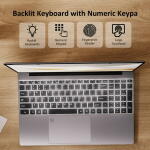 Molegar 15.6" Laptop, Intel N95, 16GB RAM, 1TB SSD, FHD, Fingerprint Reader, Backlit Keyboard