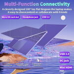 Rumtuk 16" Laptop, N95 CPU, 12GB RAM, 1TB NVMe SSD, 2K IPS, Win 11 Pro + Office 2019, Purple