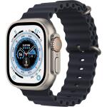 (Renewed) Apple Watch Ultra Titanium Case with Midnight Ocean Band