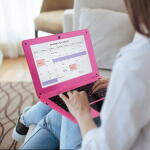 NBD 10.1" Android 12.0 Laptop, Quad-Core, 2GB RAM, 64GB Storage, Mini Netbook for Kids, with Bag, Mouse, and Mouse Pad (Pink)