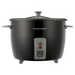 Black - Hamilton Beach Rice Cooker and Food Steamer, 30 Cups Cooked (15 Uncooked), Steam Basket