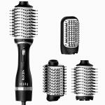 Black Silver - SKIMI Hair Dryer Brush, Black Blow Dryer Brush, Curly, Dry, Oval Hot Air Brush