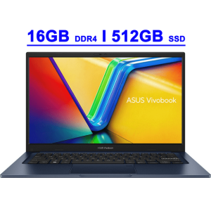 ASUS VivoBook 14" FHD i3-1215U 16GB/512GB – Win11, Blue