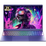 Rumtuk 16" Laptop, N95 CPU, 12GB RAM, 1TB NVMe SSD, 2K IPS, Win 11 Pro + Office 2019, Purple