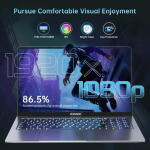 NIPOGI AX16Pro 16.1" FHD Gaming Laptop, Ryzen 7 5700U, 16GB RAM, 512GB SSD, Windows 11, Gray