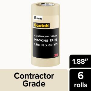3M Scotch 1.88 in. x 60.1 Yds. Multi-Surface Contractor Grade Tan Masking Tape (6 Rolls) (2020-48TP6)