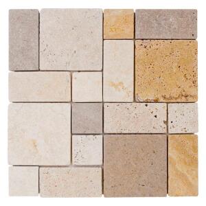 Jeffrey Court Brick Medley Beige 11.875 in. x 11.875 in. Honed Travertine Wall and Floor Mosaic Tile (0.979 sq. ft./Each) (99036)