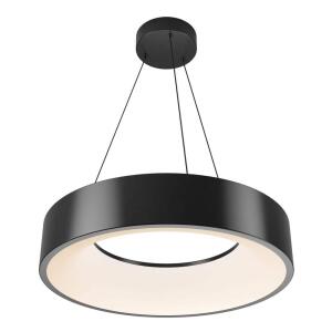 Artika Aiden Drum 31-Watt 1 Light Black Modern 5 CCT Integrated LED Pendant Light Fixture for Dining Room or Kitchen (PDT-AIC-HD2BL)