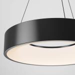 Artika Aiden Drum 31-Watt 1 Light Black Modern 5 CCT Integrated LED Pendant Light Fixture for Dining Room or Kitchen (PDT-AIC-HD2BL)