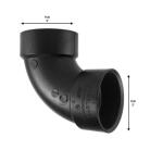 Charlotte Pipe 3 in. ABS DWV 90-Degree Hub x Hub Elbow Fitting (ABS003001000HD)