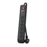 Commercial Electric 8 ft. 6-Outlet Surge Protector with 45 Degree Flat Angle Plug, Black (YLPT-43B)