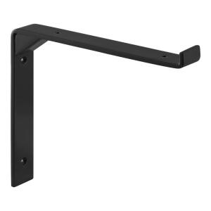 Everbilt 10 in. Black Deco L Steel Bracket (46431PKLHD)