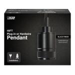 Feit Electric 60-Watt 1-Light Socket Matte Black Industrial Style Pendant Light Plug In & Hardwire Fixture (No Bulb or Shade Included) (PN/PLUG/BLK/HDRP)