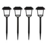 Hampton Bay Terrace Park 10 Lumen Black LED Weather Resistant Outdoor Solar Path Light with Plastic Lens (4-Pack) (32300-008-4pk)