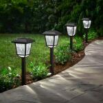 Hampton Bay Terrace Park 10 Lumen Black LED Weather Resistant Outdoor Solar Path Light with Plastic Lens (4-Pack) (32300-008-4pk)