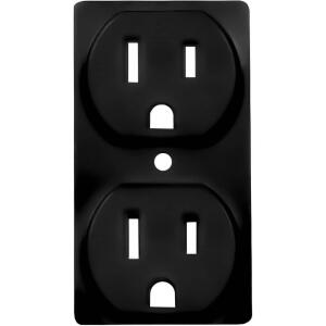 Hampton Bay ColorCap 1-Gang Duplex Outlet Wall Plate - Black (4-Pack) - WP-CC-4BKHB