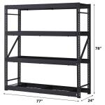 Husky 4-Tier Industrial Duty Steel Freestanding Garage Storage Shelving Unit in Black (77 in. W x 78 in. H x 24 in. D) (N2W772478W4B)
