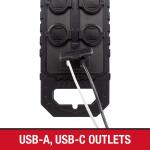 Husky 10 ft. 14/3 Heavy Duty 10-Outlet 4200 Joule Surge Protector with USB-A and USB-C ports, Black (YLPT-155)