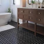 Jeffrey Court Fortune Black 11.625 in. x 11.625 in. Polished Black/White Squares Marble Mosaic Wall and Floor (0.938 Sq. Ft./Each) (13155)