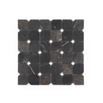 Jeffrey Court Fortune Black 11.625 in. x 11.625 in. Polished Black/White Squares Marble Mosaic Wall and Floor (0.938 Sq. Ft./Each) (13155)