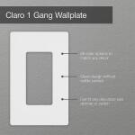 Lutron Claro 1 Gang Wall Plate for Decorator/Rocker Switches, Gloss, Black (CW-1-BL) (1-Pack) - CW-1-BL