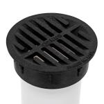 NDS 3 in. - 4 in. Plastic Round Drainage Grate in Black (11U)