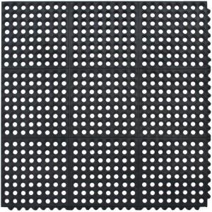 TrafficMaster Black 36 in. x 36 in. Rubber Anti-Fatigue Indoor Comfort Mat (KFTRM9191-1)