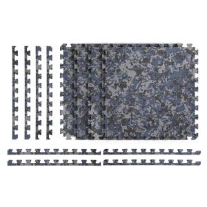 Norsk Blue Camo 25 in. x 25 in. x 0.55 in. Dual Sided Impact Foam Gym Tile (17.35 sq. ft.) (31203DDBC)