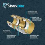 SharkBite Max 3/4 in. x 3/4 in. x 1/2 in. Push-to-Connect Brass Reducing Tee Fitting (UR412A)