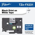 Brother .5 in. x 26-1/5 ft. Electrical Tape Black on White Cable/Wire (TZe-FX231SP)