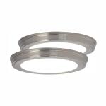Commercial Electric 13 in. Brushed Nickel Selectable CCT Color Changing LED Round Ceiling Flush Mount Light Fixture (2-Pack) (JJU3011L-2/BN)