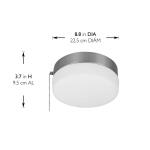 Hampton Bay Hanafin 9 in. Light Brushed Nickel Integrated LED Ceiling Flush Mount w/ Glass Shade and Pull Chain, Soft White (3000K) (CG3aA015CR1D30)