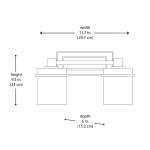 Hampton Bay Cade 11.7 in. 2-Light Brushed Nickel Bathroom Vanity Light Fixture with Frosted Glass Shades (NB23307)