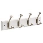 Home Decorators Collection 18 in. White and Satin Nickel Beveled Square Hook Rack (R30799H-PWN-U)